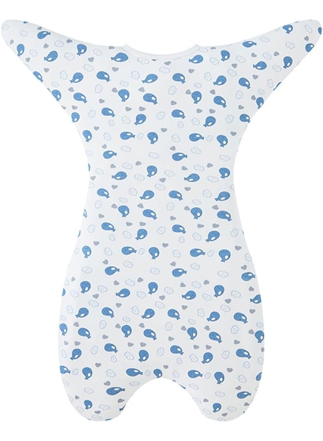 Enrich YLife Enrich YLife Transitional Swaddle Sack for Baby 0-3 Months Swaddle with Arms Up Half-Length Sleeves and Mitten Cuffs 2-Way Zipper Sleeping Bag for Newborn Baby Boys and Girls (Whales, Small)  - Image 2