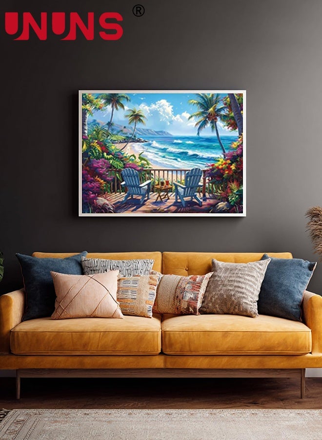 UNUNS 4 Pack DIY Paint by Number Kit,Paint by Numbers for Adults and Kids Beginner,Tropical Beach Designs Painting by Number Kits On Canvas, Number Artist Paint by Number Kit DIY Oil Painting Acrylic Paints Home Wall Decor(40*50cm) - Image 4