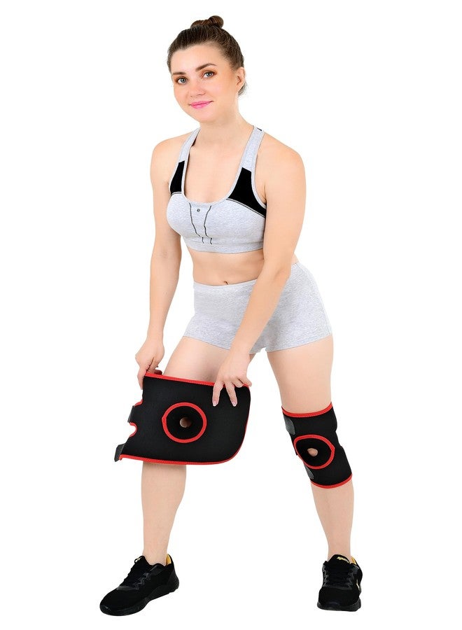 Stylera Knee Cap Support Belt Brace Open Patella for Pain Relief Sports Gym Running Arthritis and Protection for Men and Women Knee Support (FREE SIZE, RED) - Image 5