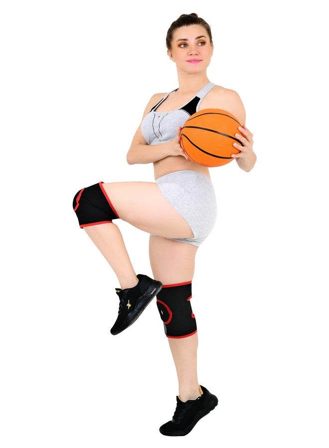 Stylera Knee Cap Support Belt Brace Open Patella for Pain Relief Sports Gym Running Arthritis and Protection for Men and Women Knee Support (FREE SIZE, RED) - Image 4