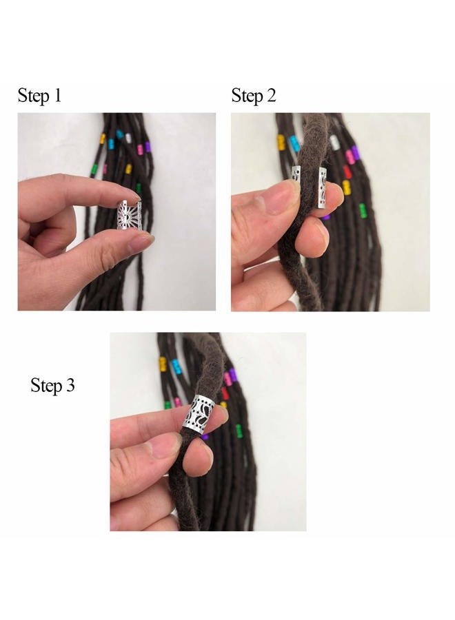 Messen 170 Pieces Dreadlocks Beads Multicolor Aluminum Dread Locks Metal Cuffs Hair Decoration Braiding Hair Jewelry (Not Break Easily) - Image 5