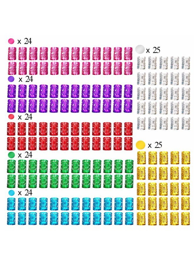 Messen 170 Pieces Dreadlocks Beads Multicolor Aluminum Dread Locks Metal Cuffs Hair Decoration Braiding Hair Jewelry (Not Break Easily) - Image 4