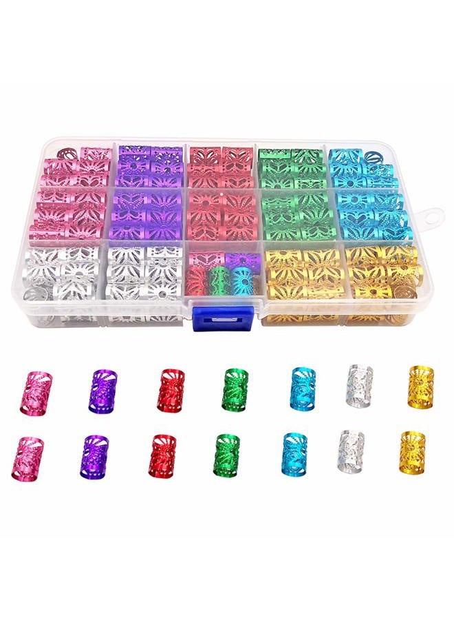 Messen 170 Pieces Dreadlocks Beads Multicolor Aluminum Dread Locks Metal Cuffs Hair Decoration Braiding Hair Jewelry (Not Break Easily) - Image 1