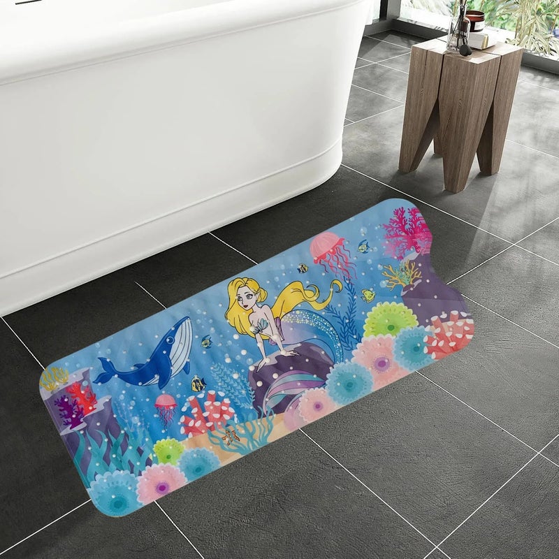 Y&D Cartoon PVC Anti-Slip Baby Bath Mat - Easy Drain Suction Cups, Machine Washable Kids Tub Mat for Home Bathroom Safety - Image 3