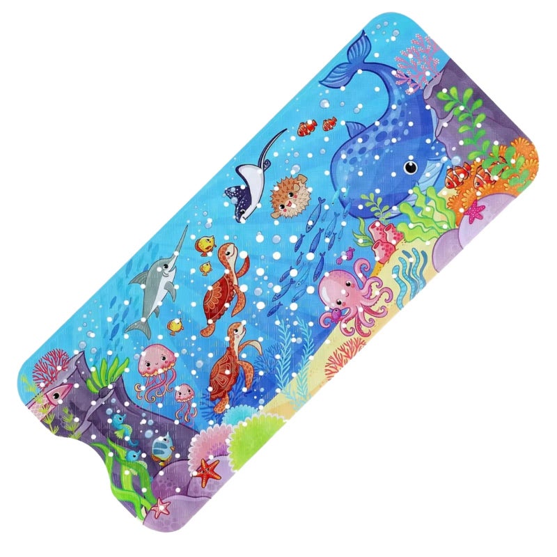 Y&D Cartoon PVC Anti-Slip Baby Bath Mat - Easy Drain Suction Cups, Machine Washable Kids Tub Mat for Home Bathroom Safety - Image 2