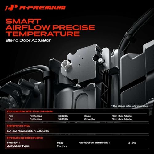 A-Premium HVAC Heater Air Blend Door Actuator Compatible with Ford Mustang 2010-2014, Main; Mode - Image 2