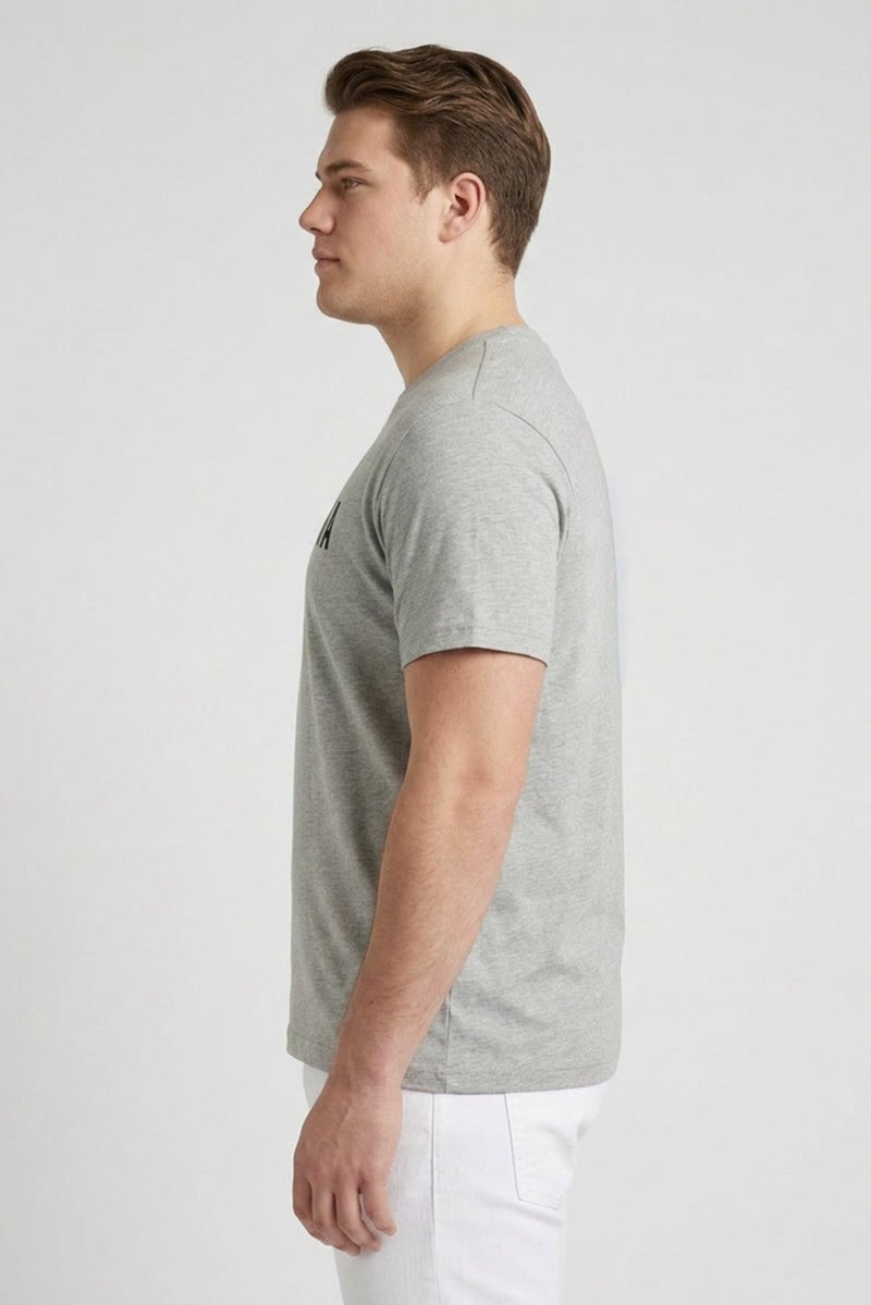 La Martina Men Crew Neck Short Sleeve Brand Logo T-Shirt, Light Grey - Image 3