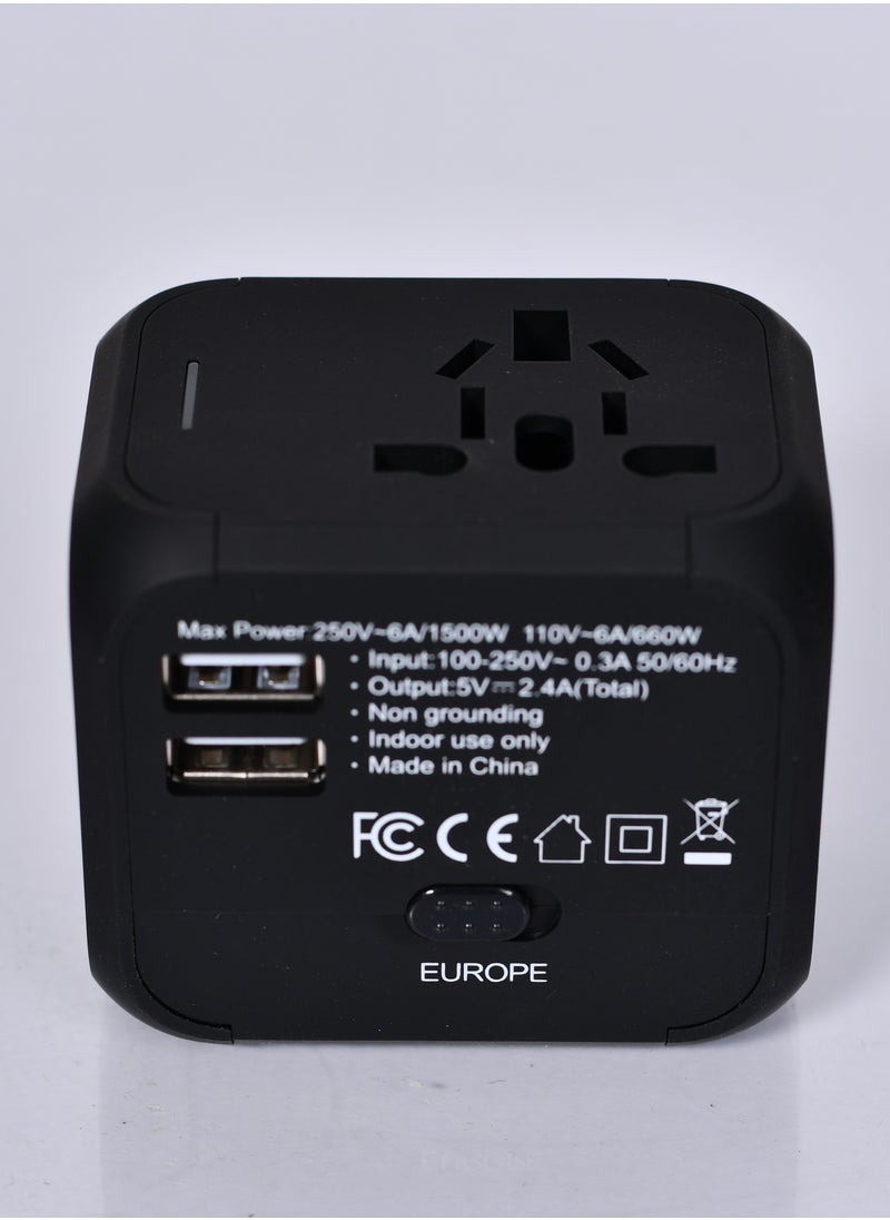MORANO - Universal plug adapter for worldwide travel, USB socket adapter, safe and portable universal travel socket - Image 1