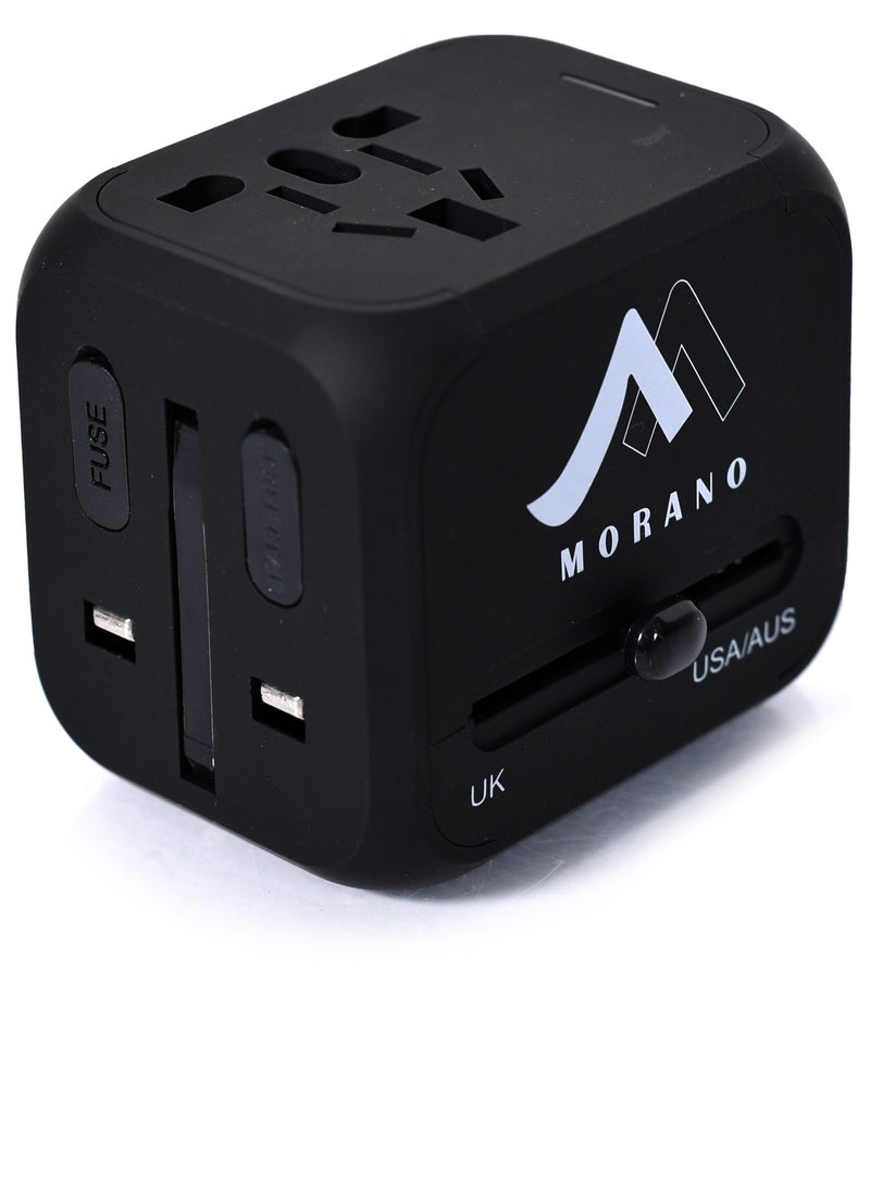MORANO - Universal plug adapter for worldwide travel, USB socket adapter, safe and portable universal travel socket - Image 1