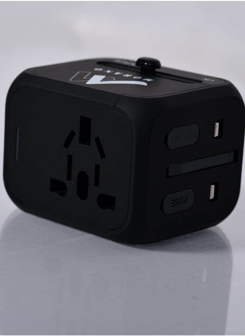 MORANO - Universal plug adapter for worldwide travel, USB socket adapter, safe and portable universal travel socket - Image 1
