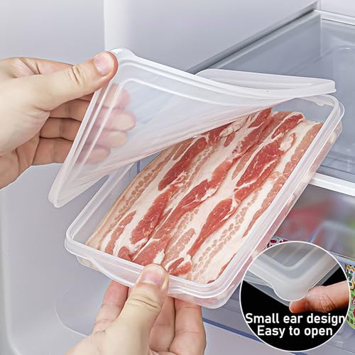 WonLiq 2 Pack - Bacon Keeper, Plastic Airtight Deli Meat & Sliced Cheese Food Storage Containers with Lids for Refrigerators & Freezer, BPA - Free, Meal Prep - Right - Sized for Everyday Storage - Image 2