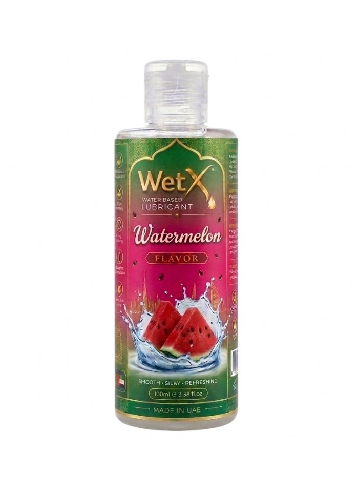 WetX Refreshing Watermelon Flavored Water Based Lubricant (100ml) | Long Lasting Pleasure - Natural Feeling - Smooth & Silky - Image 1