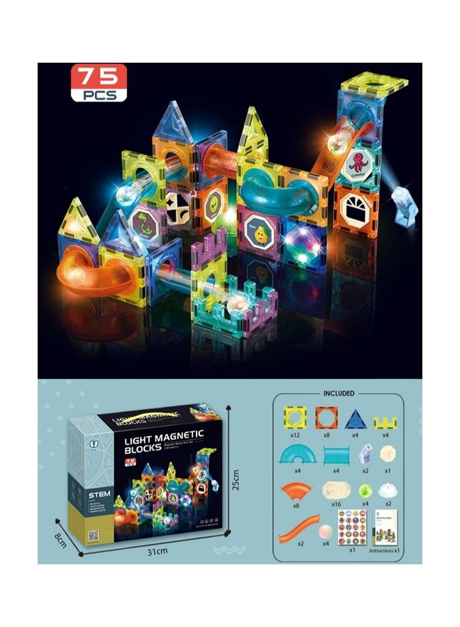 Kidle 75-Piece Magnetic Lighting Ball Track Blocks - Image 2