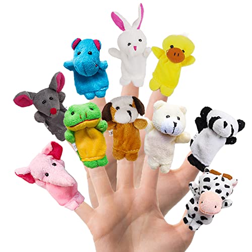 RIY 10Pcs Story Time Finger Puppets Different Cartoon Farm Animal Finger Puppets for Toddlers Easter Basket Stuffers - Image 1