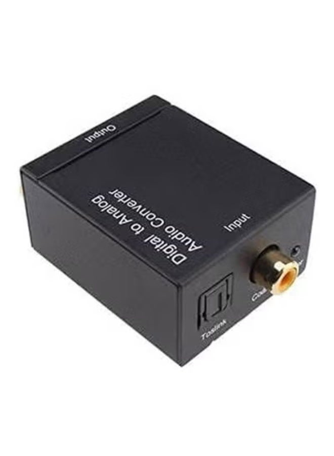 TIGER Digital to Analog Audio Converter – Optical Coaxial SPDIF to RCA L/R Stereo Adapter – Toslink to Analog Audio Decoder with USB Power – Converts Digital Audio Signal for Soundbar, Amplifier, Speaker, DAC, Home Theater Setup – Compact Plug & Play – Black  - Image 1