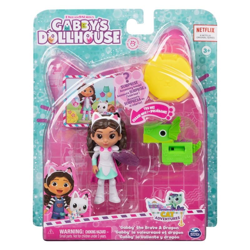 SPIN MASTER Gabby's Dollhouse, Knight Gabby Toy Figure Set with Surprise Toy and Mini Dragon Pal, Kids Toys for Girls & Boys Ages 3 and Up - Image 1