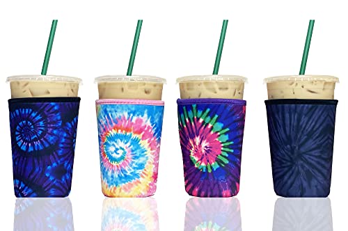 BAXENDALE AND CO Baxendale Iced Coffee Sleeves for Cold Drink Cups - 4 Pack Reusable Neoprene Iced Beverage Cup Sleeve for Hot & Cold Drinks, Compatible with Starbucks Dunkin and more - Image 1