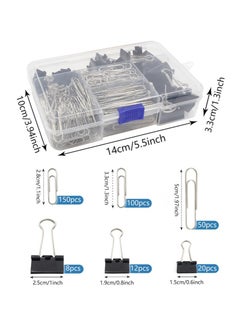 Oasisgalore 340 PCS Assorted Sizes Paper Clips and Binder Clips Set for Home School Office Document Organizing  - Image 2