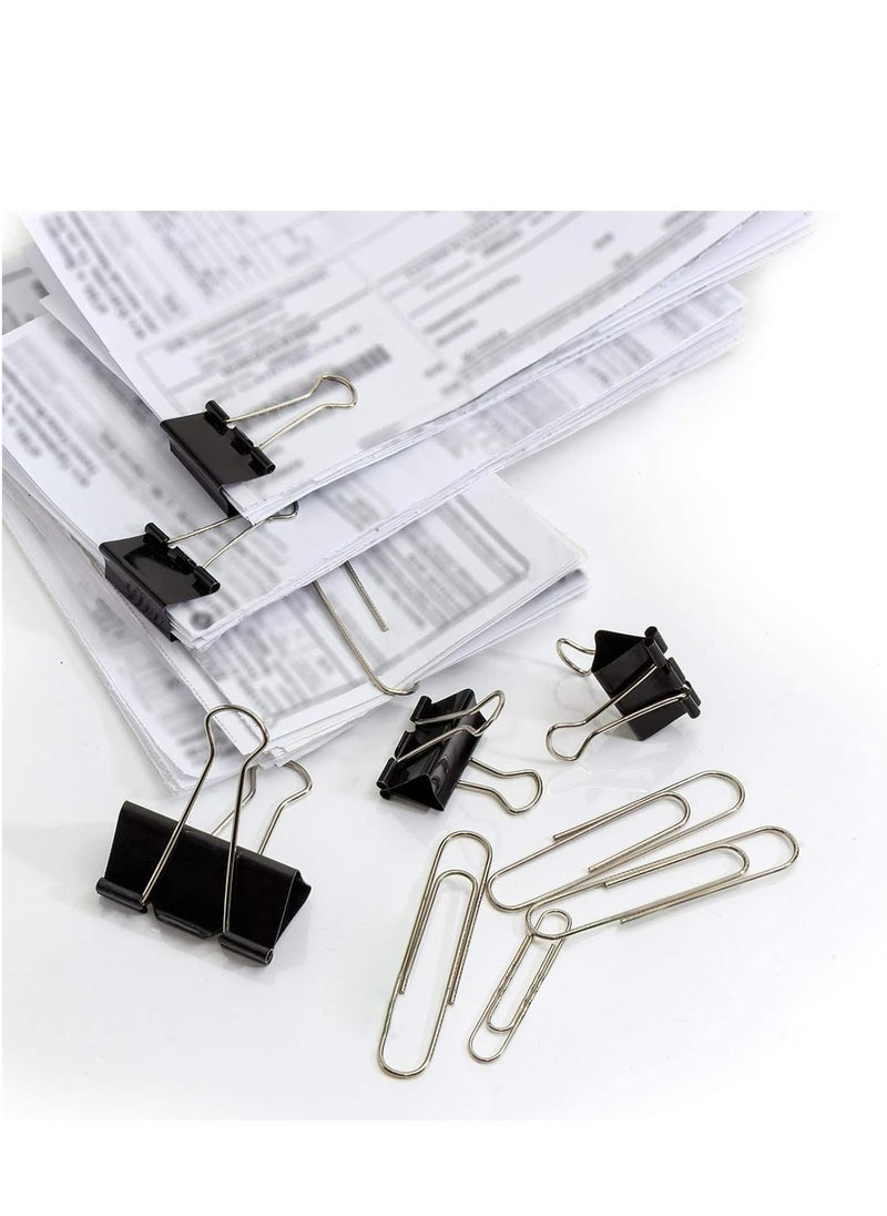 Oasisgalore - 340 PCS Assorted Sizes Paper Clips and Binder Clips Set for Home School Office Document Organizing - Image 1