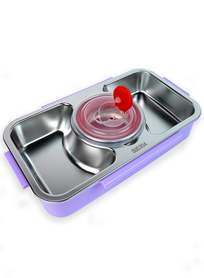 LITTLE SURPRISE BOX Little Surprise Box,Purple Centre Dip Stainless Steel Lunch Box For Kids And Adults - Image 3