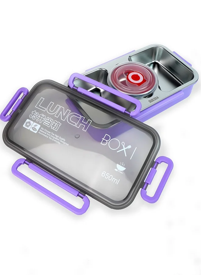LITTLE SURPRISE BOX Little Surprise Box,Purple Centre Dip Stainless Steel Lunch Box For Kids And Adults