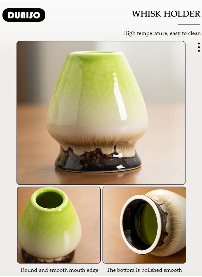 DUNISO Matcha Whisk Set, 4pcs Japanese Tea Set,Matcha Whisk,Traditional Scoop, Matcha Bowl with Pouring Spout, Ceramic Whisk Holder,Traditional Matcha Tool Set for Matcha Tea Ceremony  - Image 3