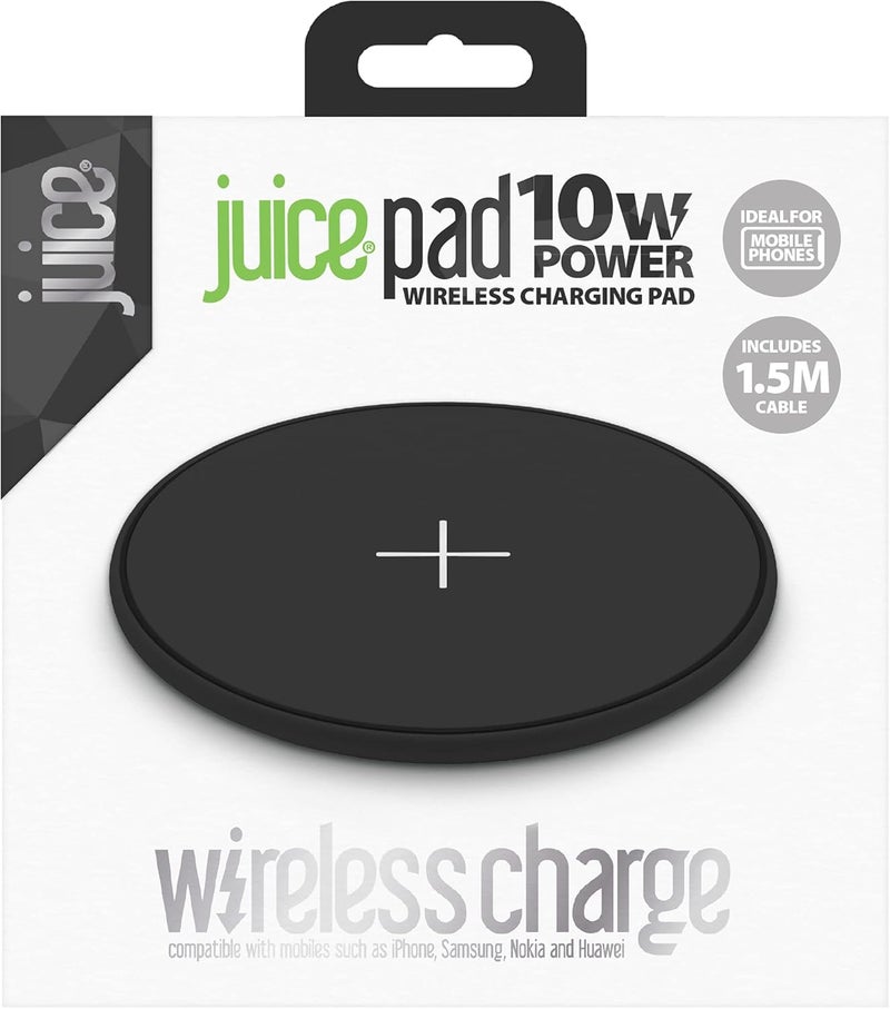 جوس جودة تقاوم تغير الحرارة لوحة شحن لاسلكي سريعة JUICE Qi بقوة 10 واط، متوافقة مع سلسلة iPhone، سلسلة Samsung، AirPods، حامل شحن لاسلكي عالمي خفيف الوزن وسهل الحمل - Image 5
