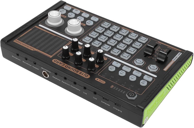 لوحة خلط الصوت بلوتوث DJ18 مع تقليل الضوضاء للبث المباشر، أضواء ملونة للتأثيرات الإبداعية، دعم ميكروفون مكثف 48V، مادة أخذ العينات ABS - Image 4