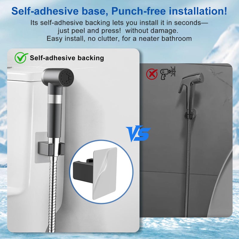 FEELSO Handheld Toilet Bidet Sprayer with Filter, Adjustable Water Pressure Filtered Jet Spray for Toilet with Leak-Proof Bidet Hose for Diaper Sprayer, Feminine Hygiene, Pet Shower & Muslim Shower - Image 5