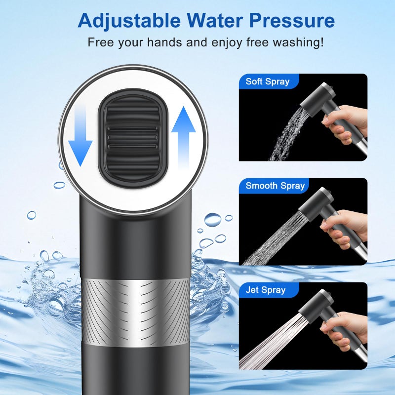 FEELSO Handheld Toilet Bidet Sprayer with Filter, Adjustable Water Pressure Filtered Jet Spray for Toilet with Leak-Proof Bidet Hose for Diaper Sprayer, Feminine Hygiene, Pet Shower & Muslim Shower - Image 3