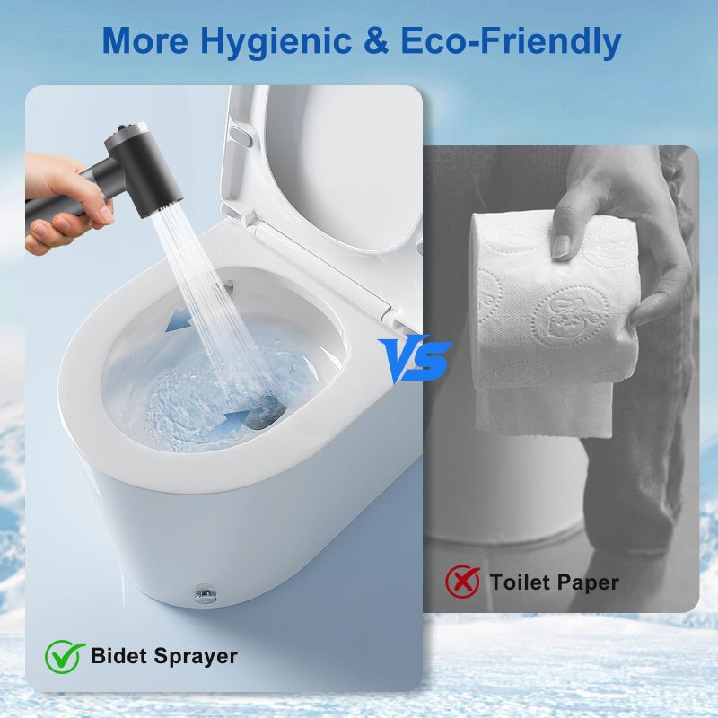 FEELSO Handheld Toilet Bidet Sprayer with Filter, Adjustable Water Pressure Filtered Jet Spray for Toilet with Leak-Proof Bidet Hose for Diaper Sprayer, Feminine Hygiene, Pet Shower & Muslim Shower - Image 4