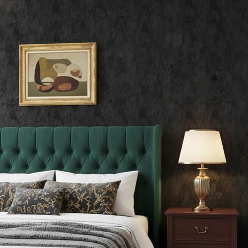 ReWallpaper Black Wallpaper Peel and Stick Velvet Wall Paper Textured Thick Embossed Velvet Fabric Wallpaper Self Adhesive Black Contact Paper Felt Fabric Roll for Jewelry Drawer Liner 17.5in X 6.5ft - Image 3