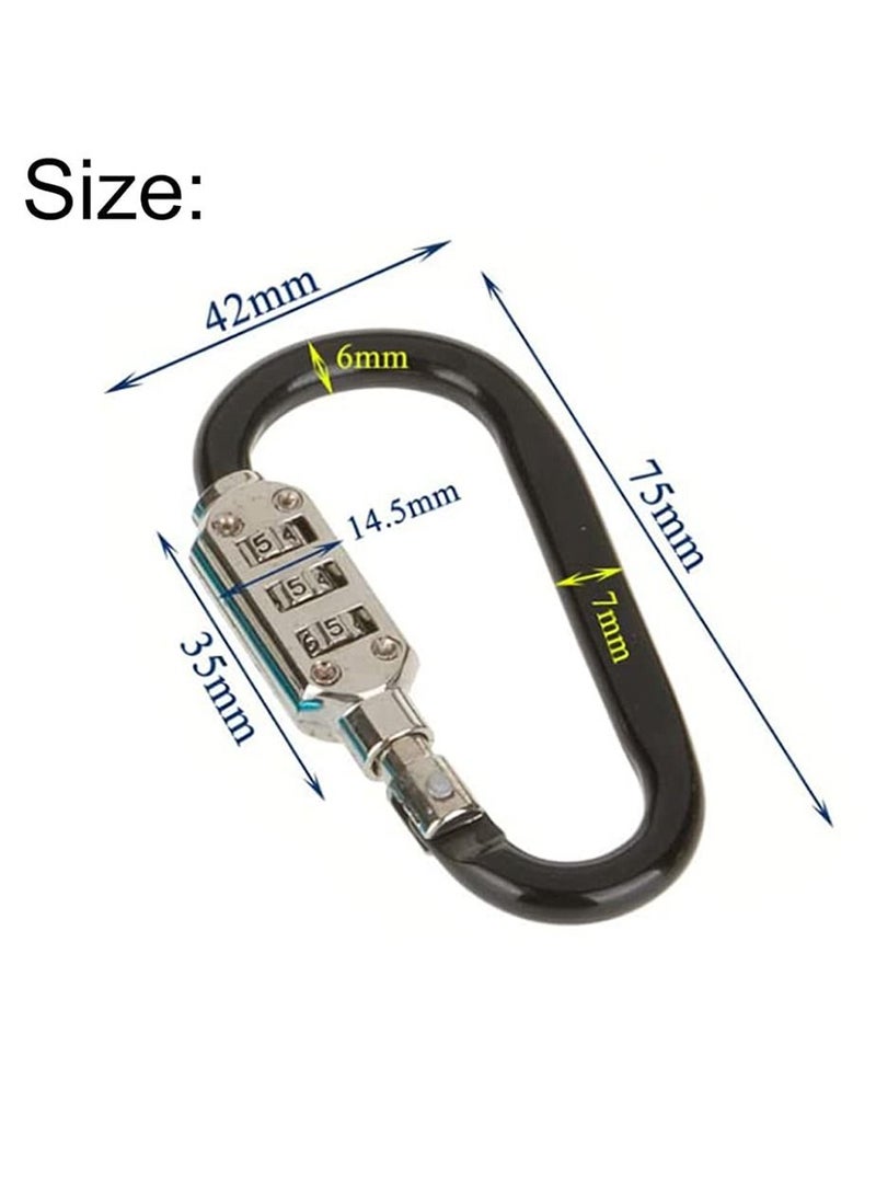 3-Digit Combination Password Padlock Black