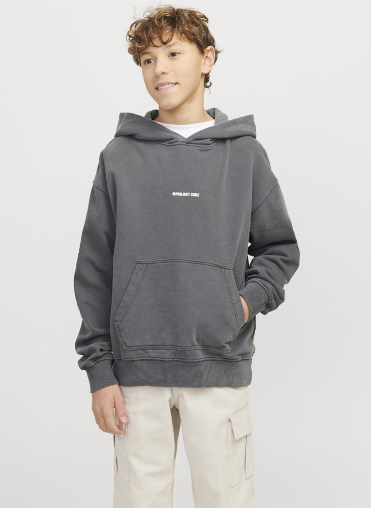 Jack & Jones Junior - Kids Logo Print Pull Over Hoodies - Image 1