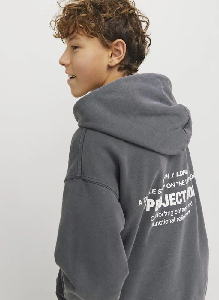 جاك وجونز جونيور Kids Logo Print Pull Over Hoodies