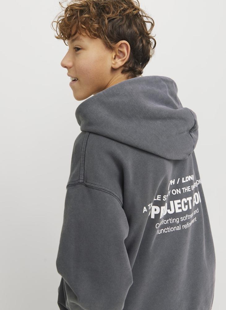 Jack & Jones Junior - Kids Logo Print Pull Over Hoodies - Image 1