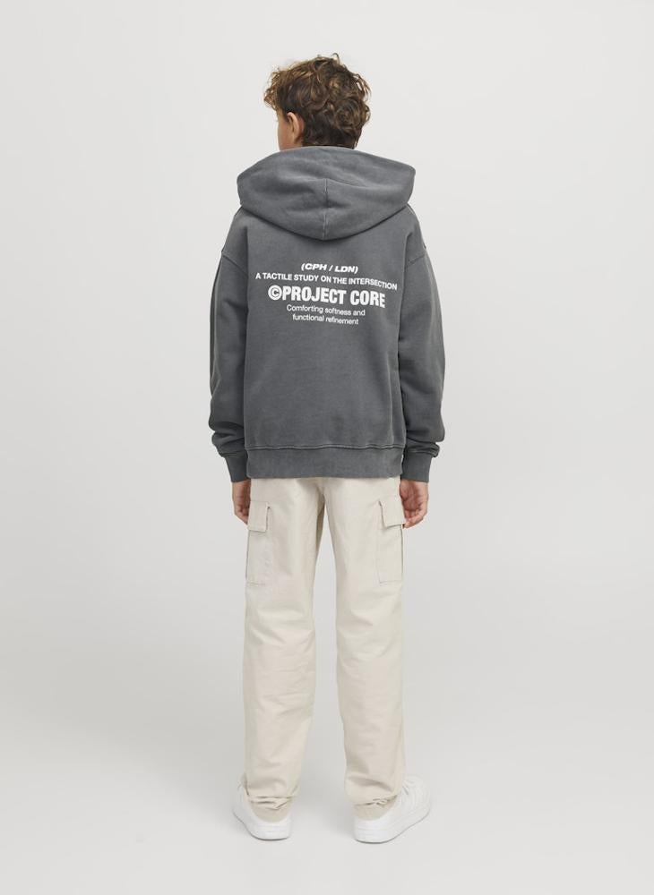 Jack & Jones Junior - Kids Logo Print Pull Over Hoodies - Image 1