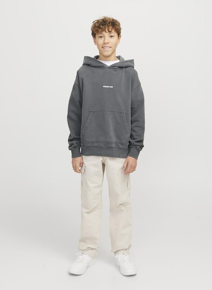 Jack & Jones Junior - Kids Logo Print Pull Over Hoodies - Image 1