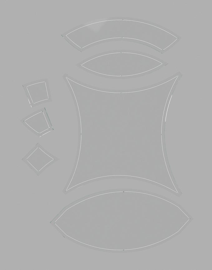 DOUBLE WEDDING RING ACRYLIC QUILTING TEMPLATE SET 14 SEAM ALLOWANCE 7 PIECES