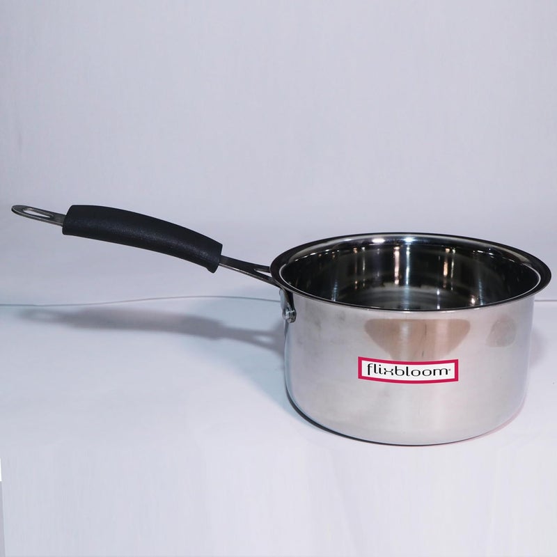 FLIXBLOOM Flixbloom Perfect Stainless Steel Kitchen Cookware Induction LPG Stovetop Friendly SaucepanTea PanMilk Pan 15 Litre Sauce Pan  - Image 1
