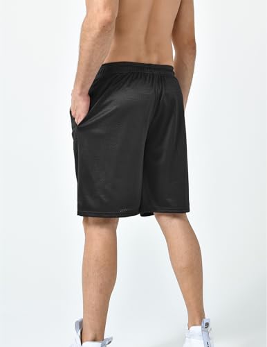 Liberty Pro 5 Pack Men's Athletic Shorts 9 Inch Inseam, Mesh Basketball Gym Shorts with Pockets, Quick Dry Workout Shorts (Set 1, Large) - Image 3