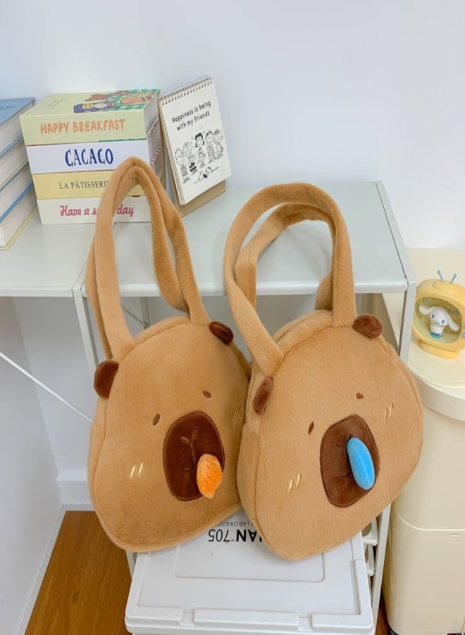 Capybara Plush Backpack Cute Animal Cartoon Student Bag - Image 4