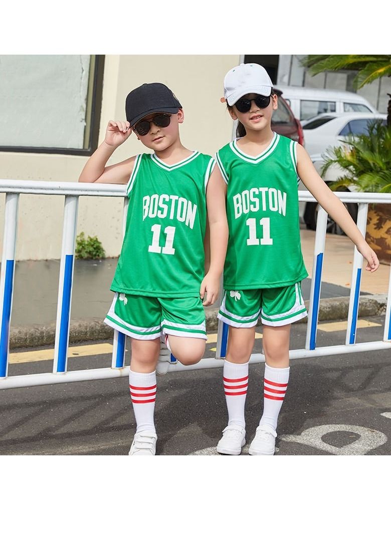 M MIAOYAN M MIAOYAN Children's Star Basketball Uniform Suit Men's and Women's Kindergarten Elementary and Middle School Students Training Team Uniform Basketball Uniform (Socks Not Included) - Image 1