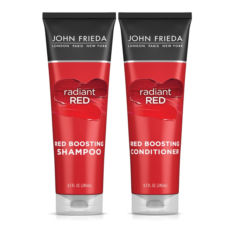 John Frieda مجموعة شامبو وبلسم جون فريدا راديانت ريد، شامبو وبلسم معزز، يساعد في تعزيز الظلال، مع الرمان وفيتامين E - Image 1