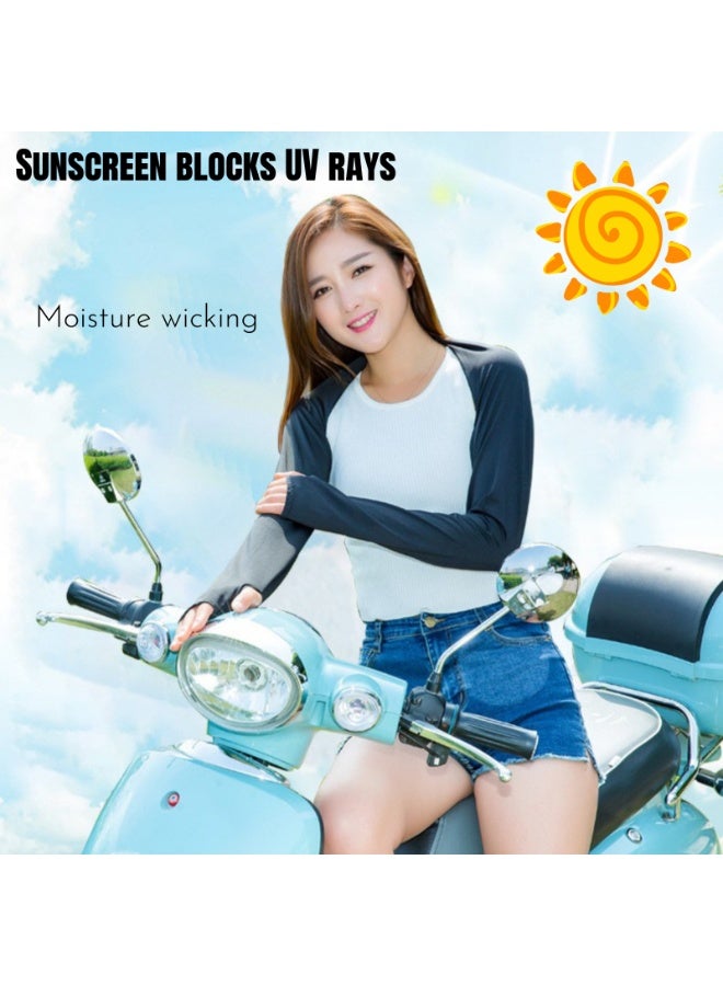 NOVOLAN 3-Piece UV Protection Arm Sleeves & Cooling Shawl Set for Women - Versatile Sun Protection for Outdoor Activities like Golf, Hiking, Cycling - Breathable, Moisture-Wicking, with Finger Holes - Image 4