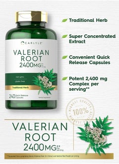 CARLYLE Valerian Root Capsules | 240 Pills | High Potency | Non-GMO, Gluten Free | Herb Extract Supplement  - Image 3