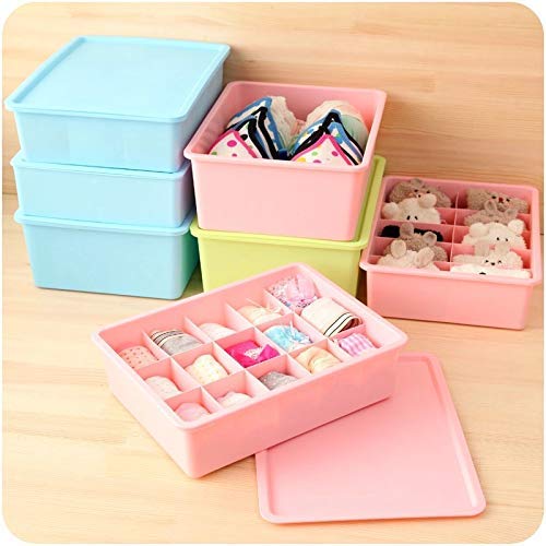 VIETNAM VIETNAM 15 Grid Plastic Storage Box Container Drawer Wardrobe Boxes for Underwear Bra Ties Socks for Girls Clothing Organize Pouch Multicolour - Image 4