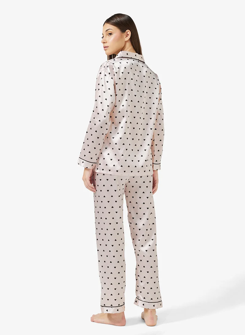 ايلا Polka Heart Print Pyjama Set
