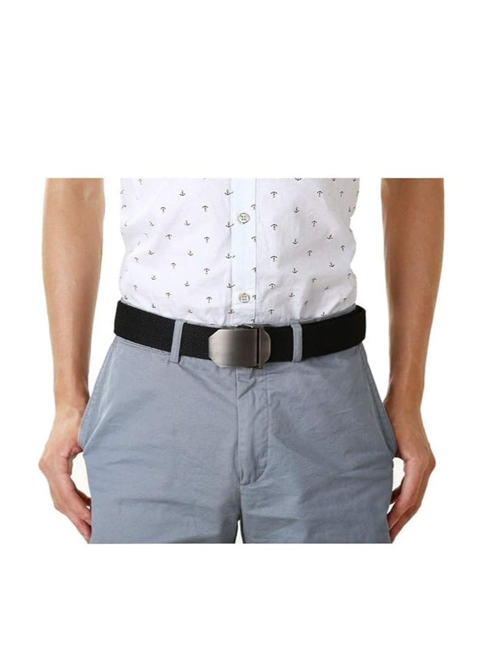 Tango - Men's Canvas Webbing Belt - Military Style - Tactical Belt with Metal Buckle - Adjustable Strap to Make Comfortable Fit. (Stripe Brown) - Image 1