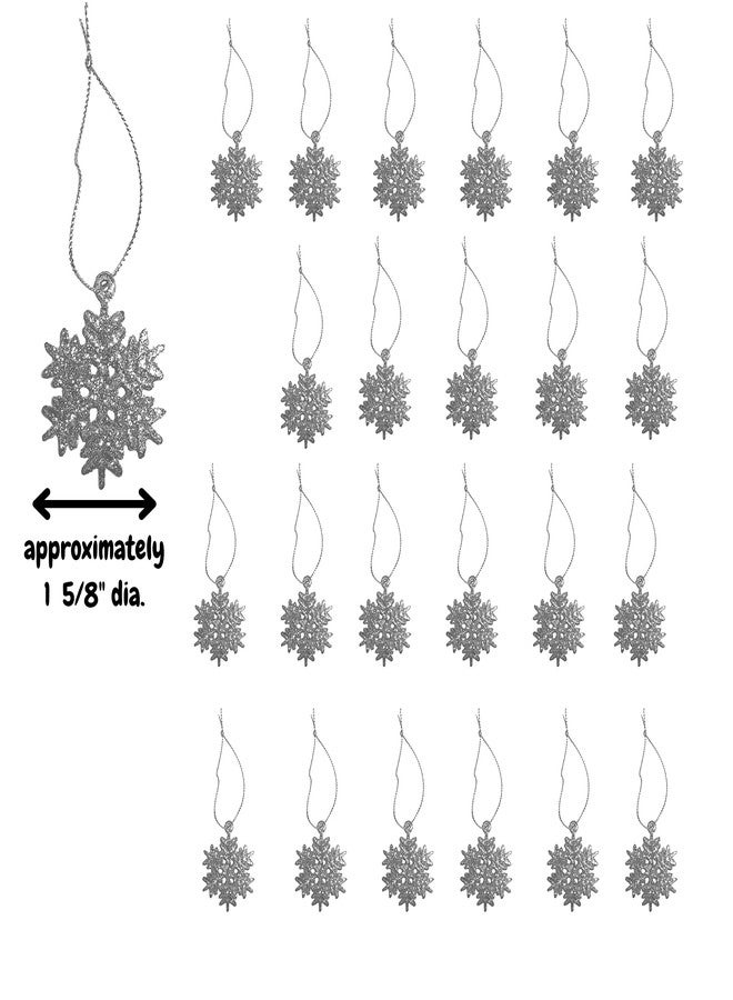 BANBERRY DESIGNS Christmas Snowflake Ornaments - Pack of 48-24 Silver and 24 Glittered White - 1 1/4" Dia - Image 5
